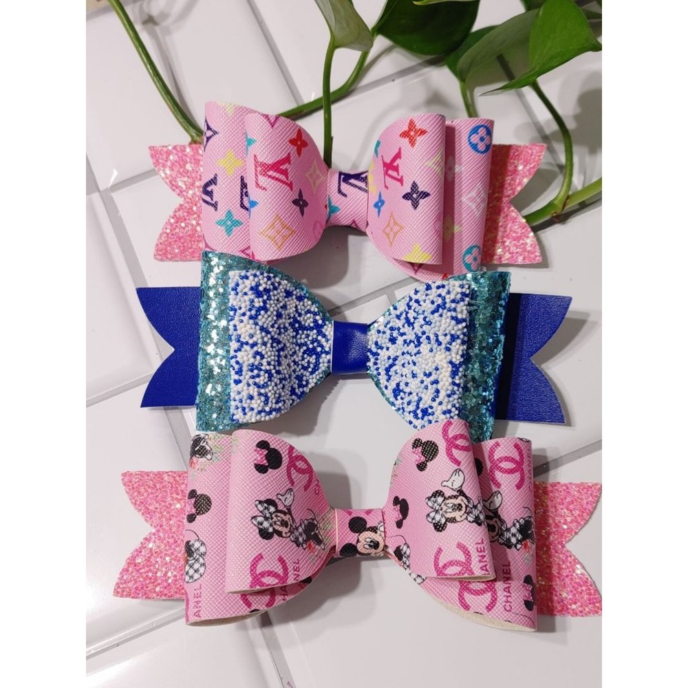 Pink and Blues Hair bows for hair